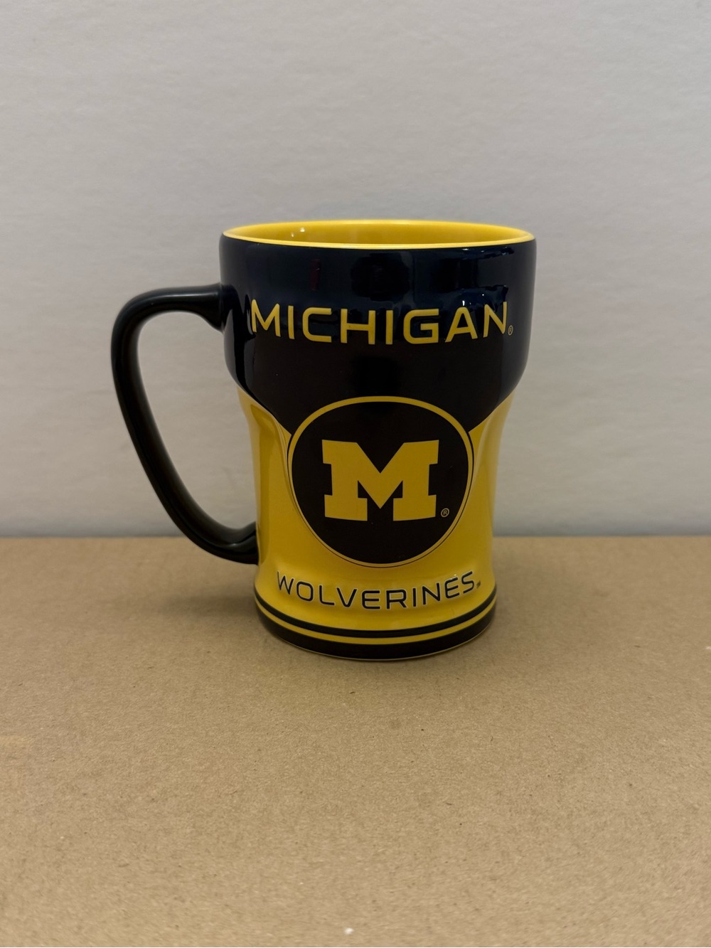 Michigan Wolverines Ceramic Coffee Mug Navy Yellow - Picture 4 of 8
